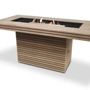 ECOSMART GIN BAR 90 TEAK FIRE TABLE