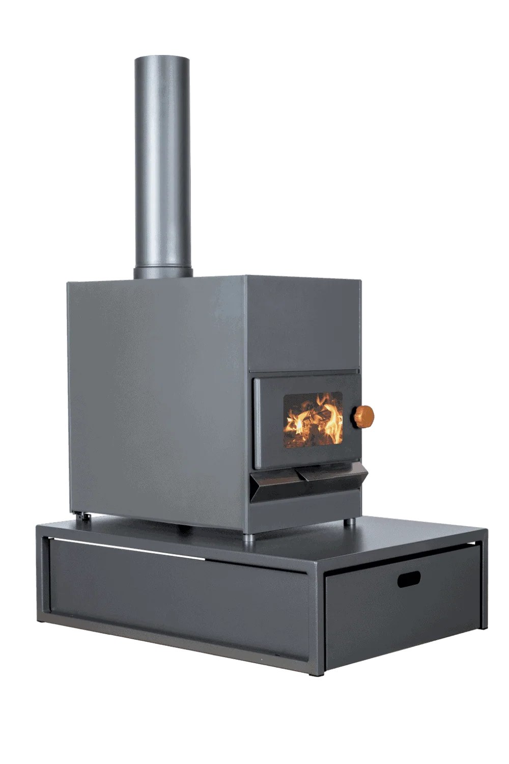 Pyro Classic Wood Fire Package Incl Fire, Wood Bin & Wall Protection* - Image 6