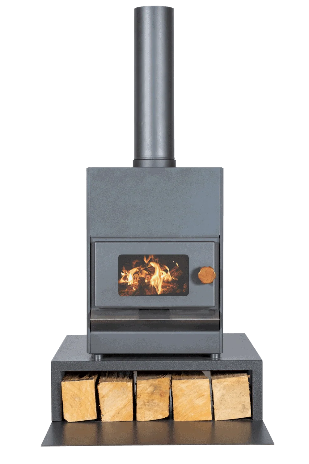 Pyro Classic Wood Fire Package Incl Fire, Wood Bin & Wall Protection* - Image 5