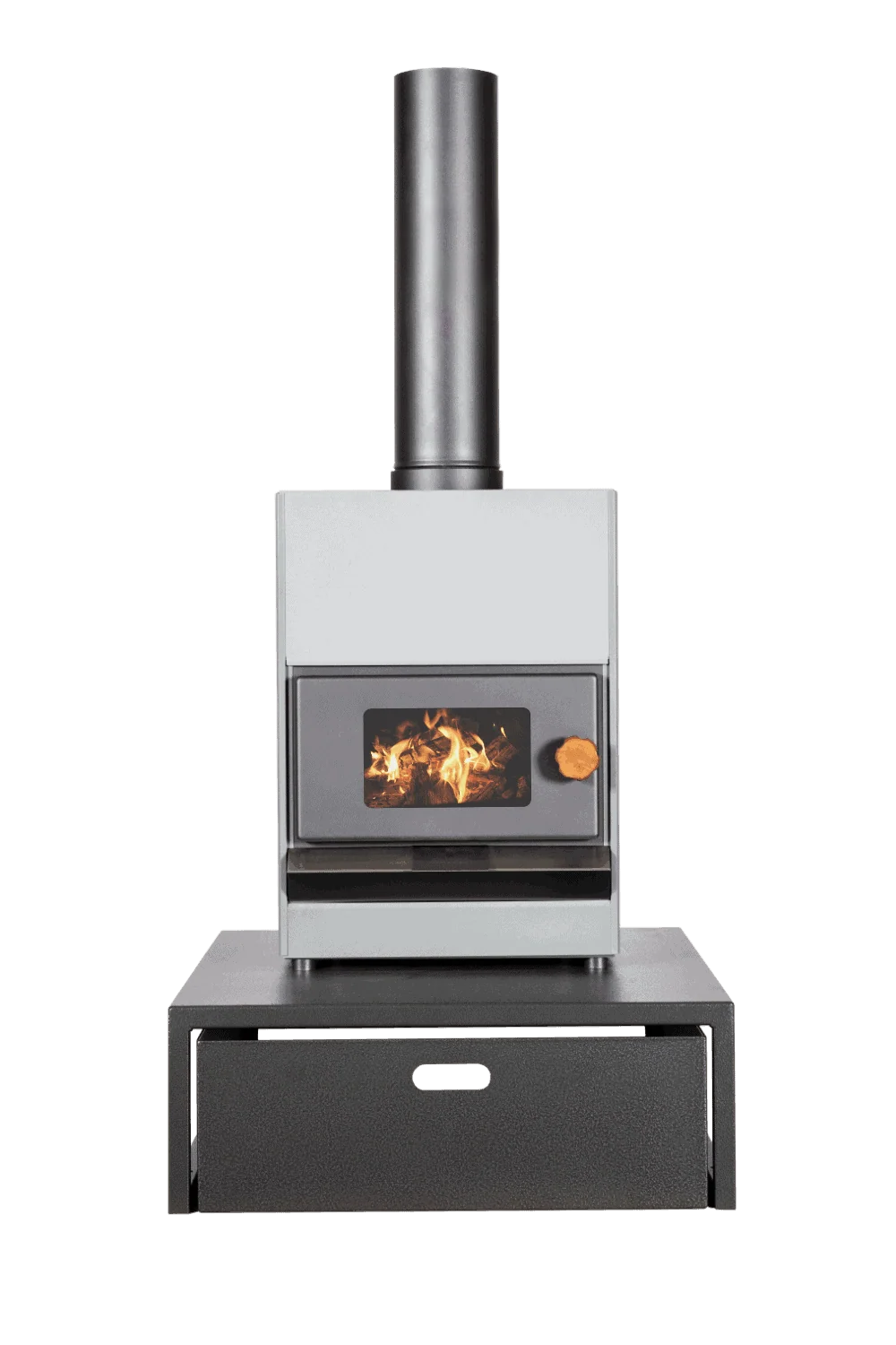 PYRO Mini Wood Fire Package Incl Fire, Wood Bin & Wall Protection* - Image 2