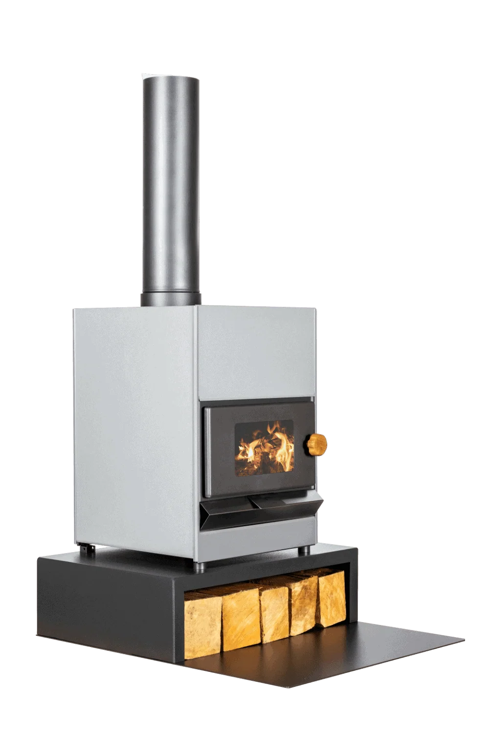 PYRO Mini Wood Fire Package Incl Fire, Wood Bin & Wall Protection* - Image 5